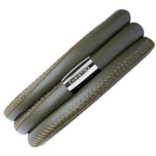 Image of Grønt læder armbånd fra Christina Collect, 30 cm